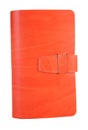 Small orange leather notebook Royalty Free Stock Photo