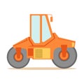 Small Orange Paver Machine , Part Of Roadworks And Construction Site Series Of Vector Illustrations