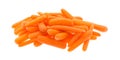 Small organic baby carrots on a white background Royalty Free Stock Photo