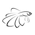 Small ornamental fish logo vector