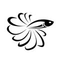 Small ornamental fish logo vector