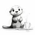 Ottercoffee Sketch: Crisp, Clean, And Humorous Artwork By Samantaajh