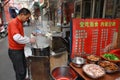 Small outdoor eatery in the open air, Shanghai, China.