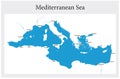 Small outline map of the mediterranean sea