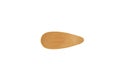 Small oval-shaped wooden serving plate for snacks, highlighted on white background. Empty plate for amuse-bouche or amuse-gueule, Royalty Free Stock Photo