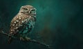 A small owl is perched on a branch Royalty Free Stock Photo