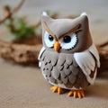 Small owl toy for made of suede - generative AI