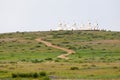 Small pagodas on a hilltop in the Gurvanbulag district in Mongolia