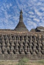 Small pagodas at Kothaung Temple, Mrauk U , Myanmar, Burma Royalty Free Stock Photo