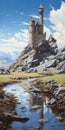 Glacier Painting Of Castello Di Volpaia: Realist Style By Dalhart Windberg