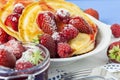 Small Pancakes with Berries Royalty Free Stock Photo