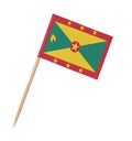 Small paper flag of Grenada on wooden stick Royalty Free Stock Photo