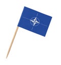 Small paper flag of NATO on wooden stick