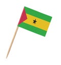 Small paper flag of Sao Tome on wooden stick