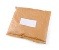 Small paper post parcel with blank label