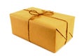 Small parcel or package tied with string, isolated Royalty Free Stock Photo