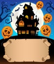 Small parchment and haunted mansion 2 Royalty Free Stock Photo