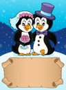 Small parchment and penguin wedding 1