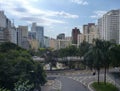 Small park around road in sao paulo