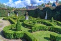 Small park with hedges Royalty Free Stock Photo