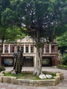 A small park with statue in Taipei