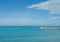 Small parked sailboats on Hickam Air Force Base