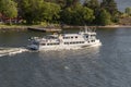Small passenger ferry in the Stockholm archipelago Royalty Free Stock Photo