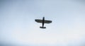 Small passenger plane flying over Isle of Yeu near France Royalty Free Stock Photo