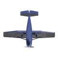 Small passenger propeller blue plane isolated on white. 3D illustration Royalty Free Stock Photo