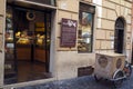 Small pastry shop in the center of Rome, Italy
