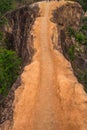 Small Path area on the Soil Mountain in the forest Royalty Free Stock Photo