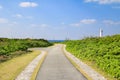 small path way in the park at cape Zanpa at Okinawa Royalty Free Stock Photo