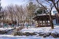 Small pavilion in Pyeongtaek, South Korea, in winter
