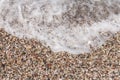 Small pebble wave close beach summer sea background