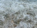 Small pebbles and sand seabed background texture under clear shallow sea water, top view Royalty Free Stock Photo