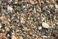 Small pebbles pebbles under the water surface photo background Royalty Free Stock Photo
