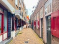 Small pedestrian street in Utrecht, the Netherlands Royalty Free Stock Photo