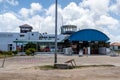 Small Pemba Airport Terminal and buildings in Chake Chake town, Tanzania. Royalty Free Stock Photo