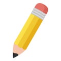 Small Pencil Flat Icon Isolated on White