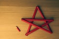 Small Pencil red star figure table Royalty Free Stock Photo