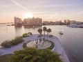 Bayfront Park Fountain at Sunset, Sarasota FL