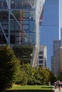 Small people and huge buildings on the High Line Royalty Free Stock Photo