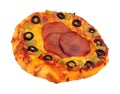 Small Pepperoni Flatbread Pizza Royalty Free Stock Photo