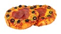 Small Pepperoni Flatbread Pizza Royalty Free Stock Photo