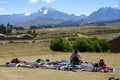 Small peruvian andes clothing market