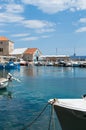 Small picturesque harbor with traditional fishing boats in Bol, Croatia Royalty Free Stock Photo