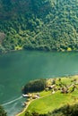 Small picturesque village near Sognefjord fjord in Norway. Amazi Royalty Free Stock Photo