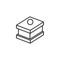 small piece of baked icon. Element of fast food for mobile concept and web apps icon. Thin line icon for website design and