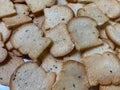 Small pieces of butter baked bread