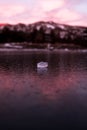 A small piece of ice on a frozen lake Royalty Free Stock Photo